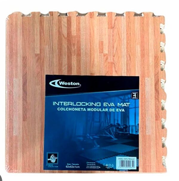 COLCHONETA EVA MODULAR WOOD 60X60X1CM 4PZ SET