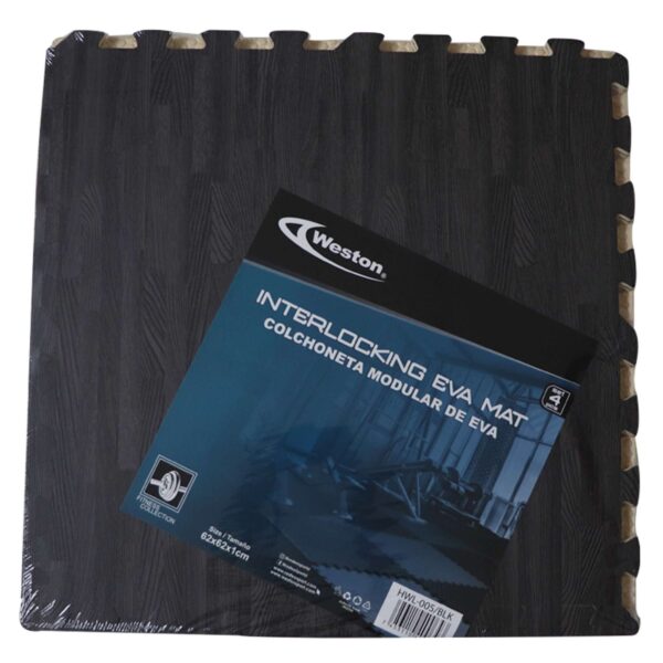 COLCHONETA EVA MODULAR WOOD BLACK 60X60X1CM 4PZ SET